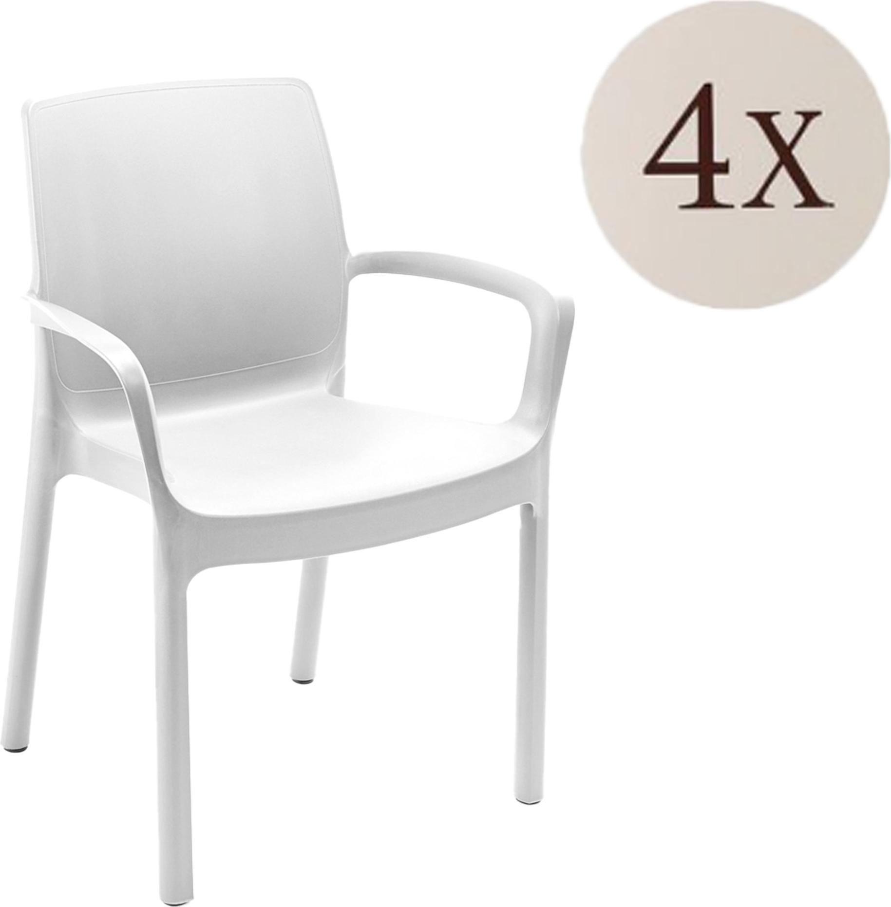 Dmora Sapps - Outdoor Stuhl, Weiß, 4 Stühle aus Italien
