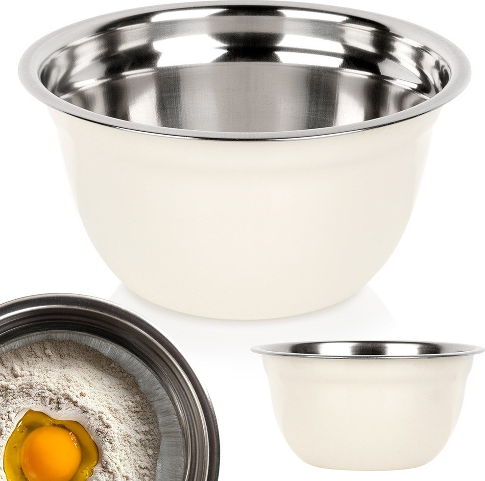 Vilde Küchenschüssel Küchenschale Schüssel Schale Rührschüssel Rührschale aus Edelstahl weiß 14,5 cm 700 ml