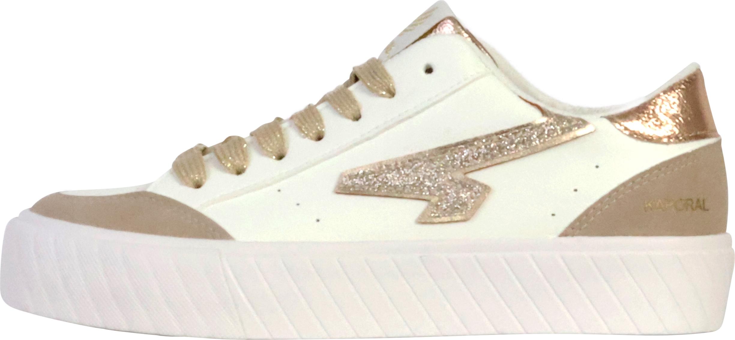 Kaporal Cyndia Low-Top-Sneaker mit Schnürung C400281 Blanc Or