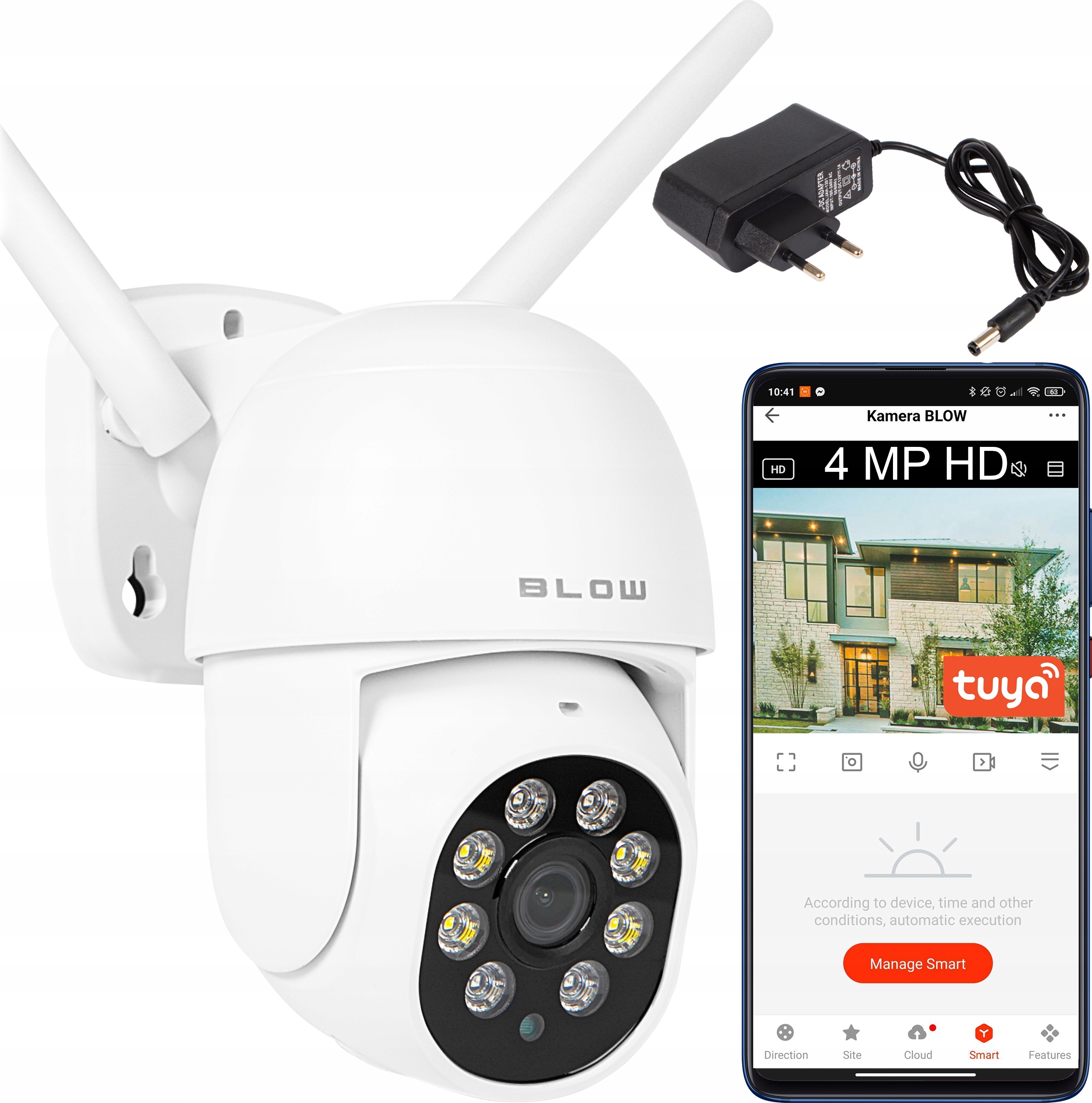 Blow Drehbare Wifi 4Mp Wqhd Ip Kamera 4X Zoom, Bewegungsverfolgung Und Audio Tuya Smart BELLA-T-1171
