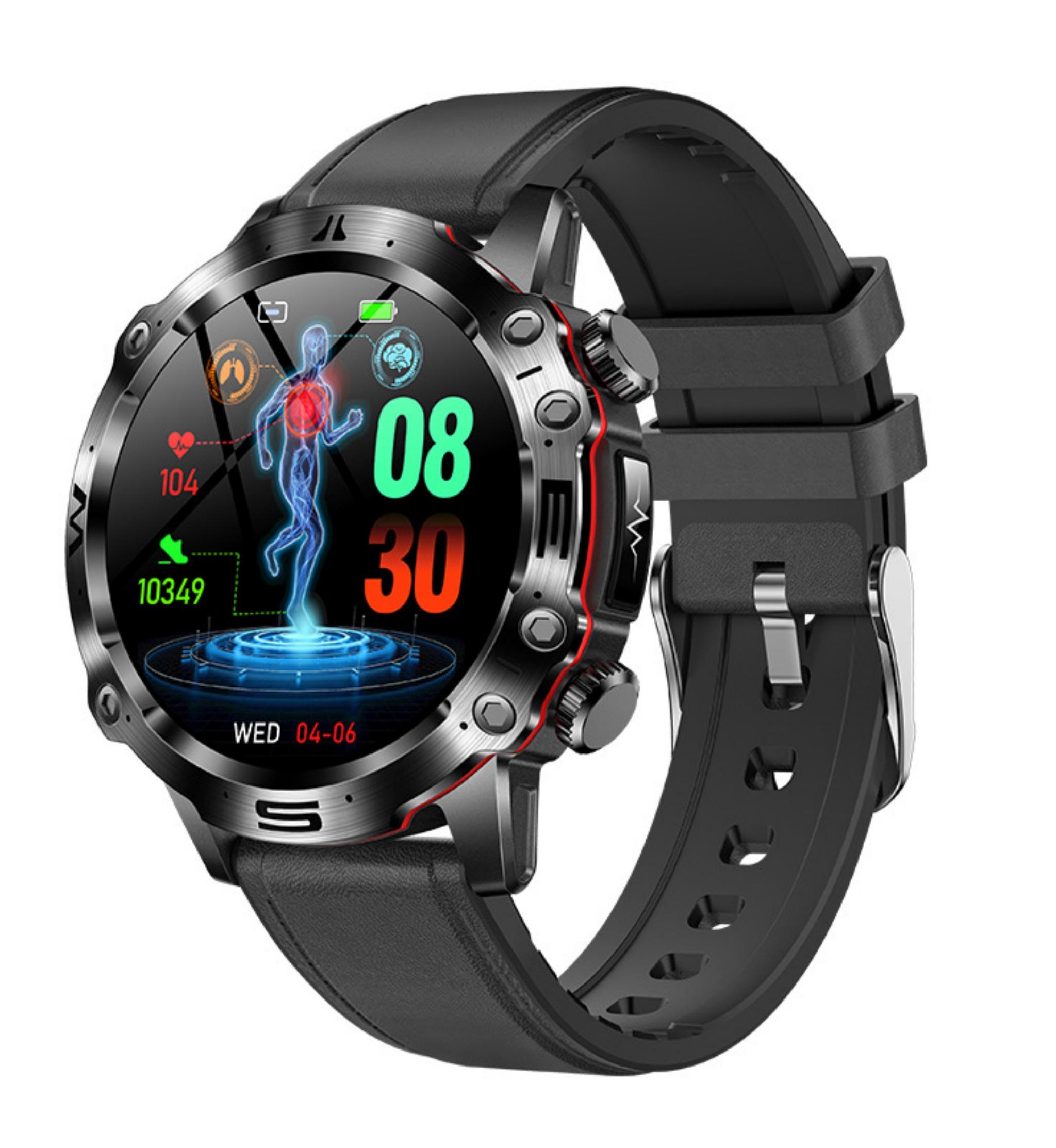 Homelody ET482 Herren Smartwatch mit Bluetooth Anrufen 1.43inch AMOLED Herzfrequenz messer Sport Smart Watch 207AP018-0430