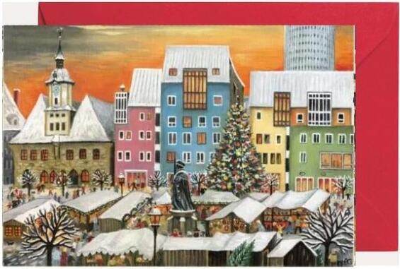Mini adventný kalendár Jena s vianočnými motívmi mesta