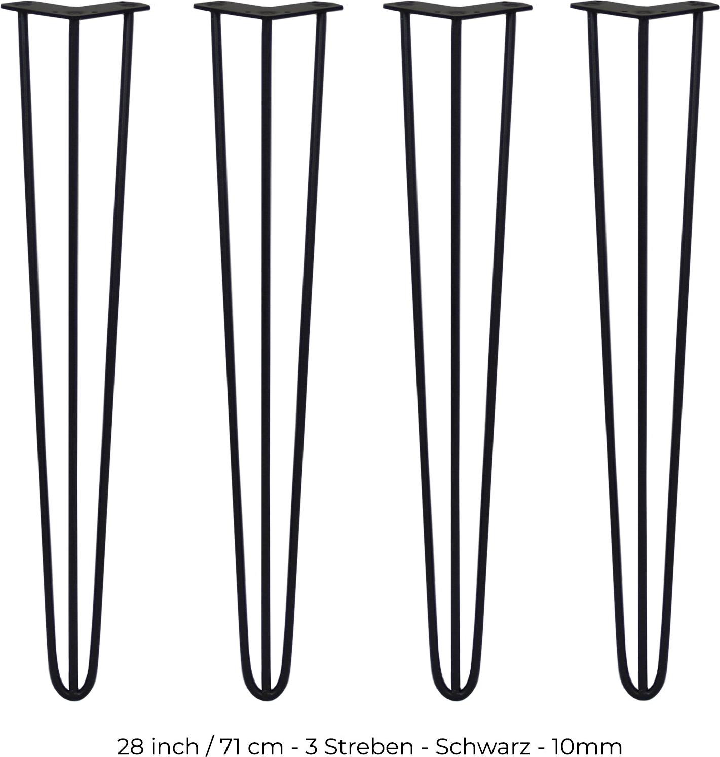 Monster Shop 3 Streben 71cm Haarnadelbeine Haar-Nadel-Beine Haarnadel-Beine Tischbeine 24181