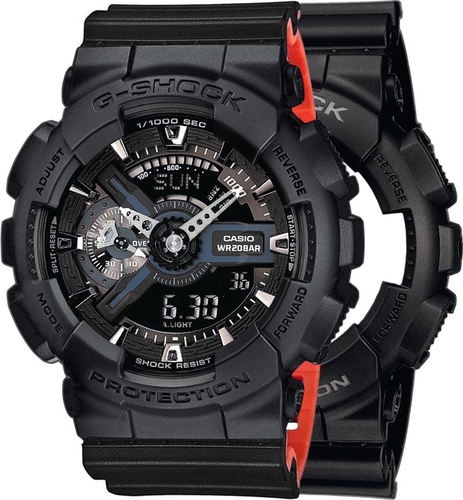 Zegarek Casio G-Shock SET GA-110-1BER + BEZEL 10358741 + PASEK 10577142 20BAR