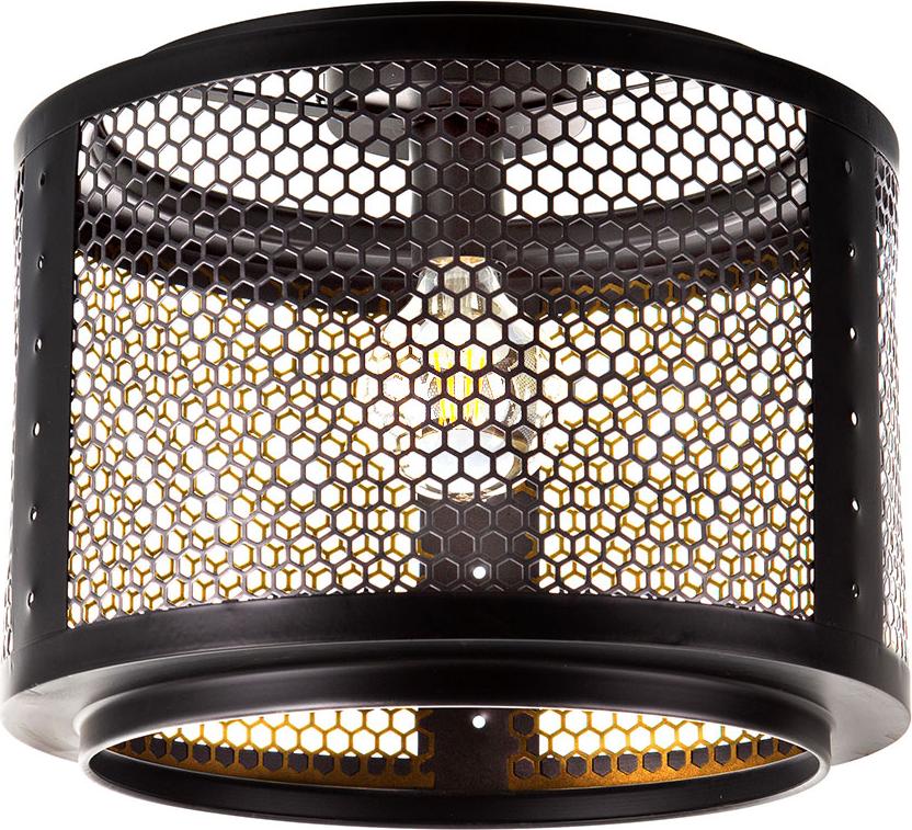 NOWA LED Deckenlampe Schlafzimmerleuchte, Gitterschirm gold schwarz 134004