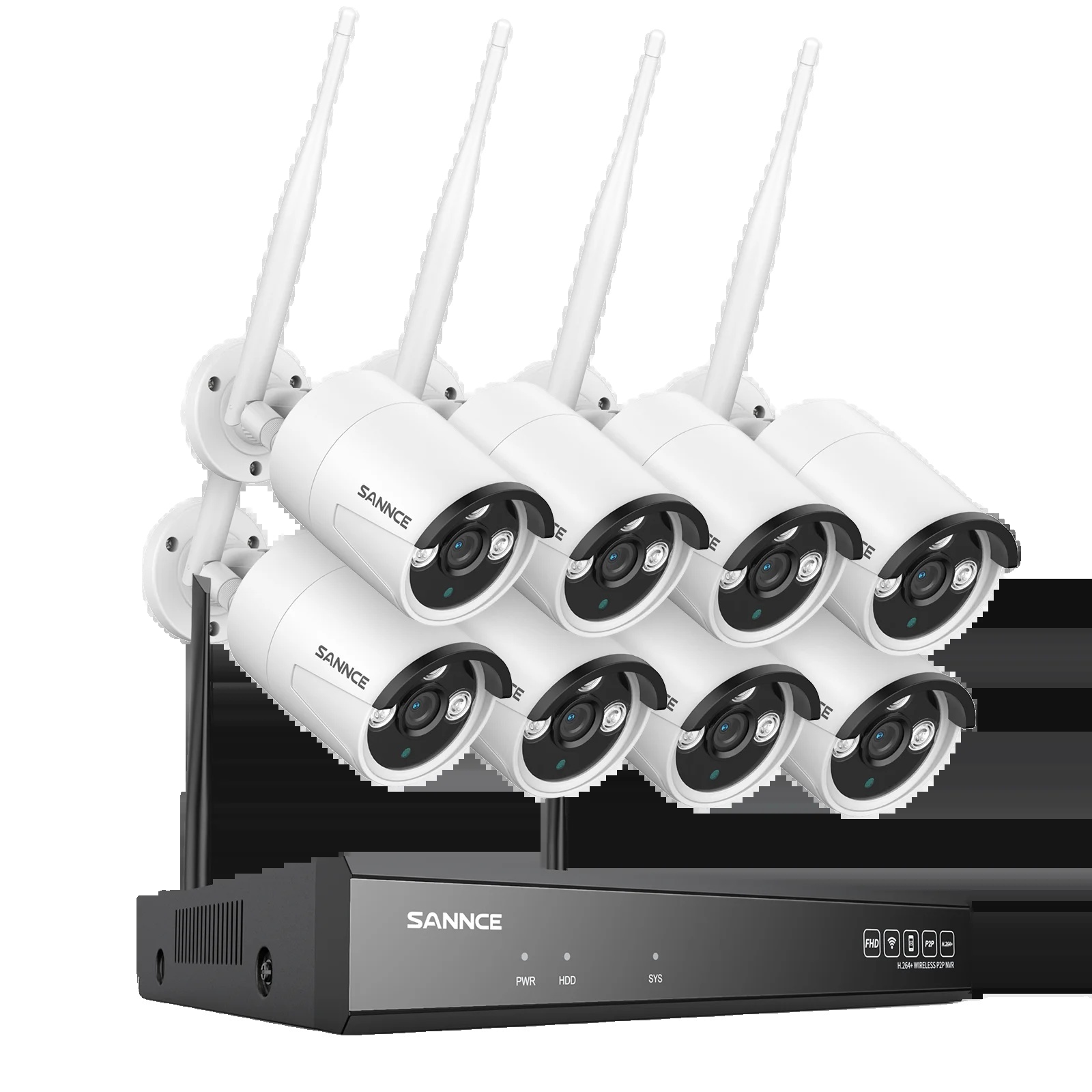 Bezdrôtový dohľadový systém NVR, 5MP IP kamera, nočné videnie, LILA, žiadne