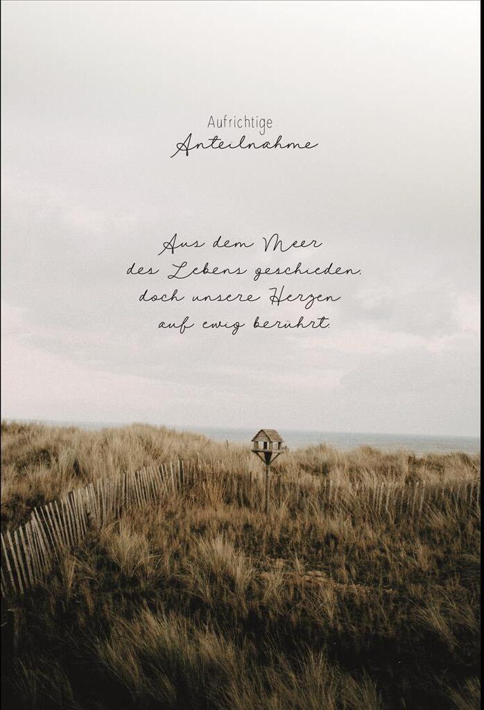 Skorpion Trauer Beileid Kondolenz - Trauerkarte im Format 11,5 x 17