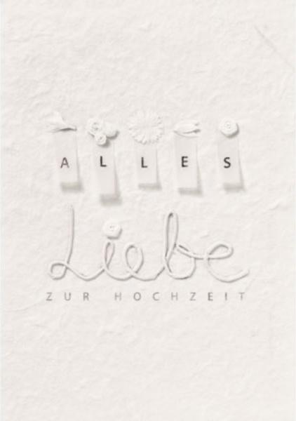 räder Blütenhochzeitskarte "Alles Liebe", weiß