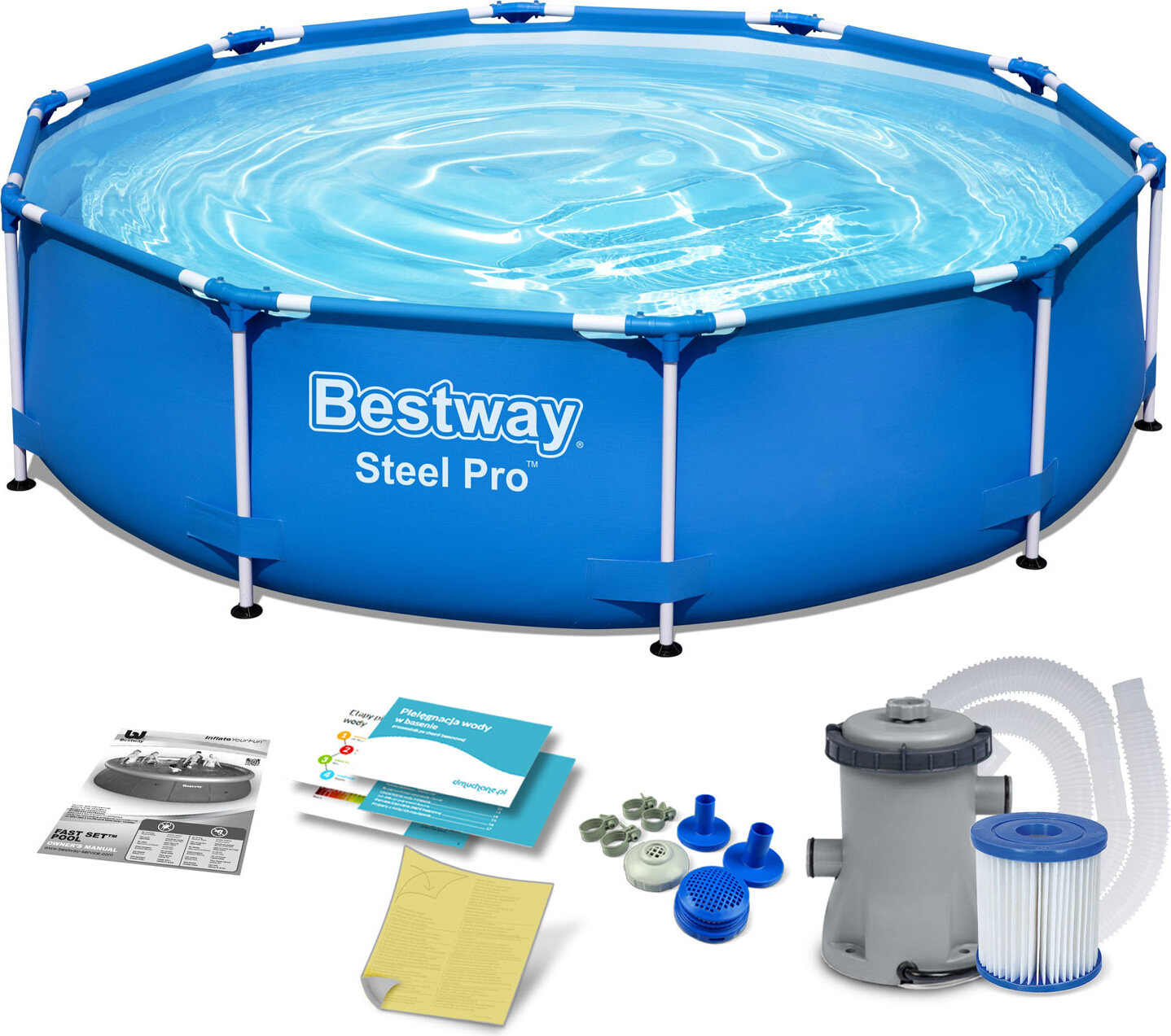 Bestway Pool Set 8in1 Swimmingpool Schwimmbad 56679 305 x 76 cm P344101