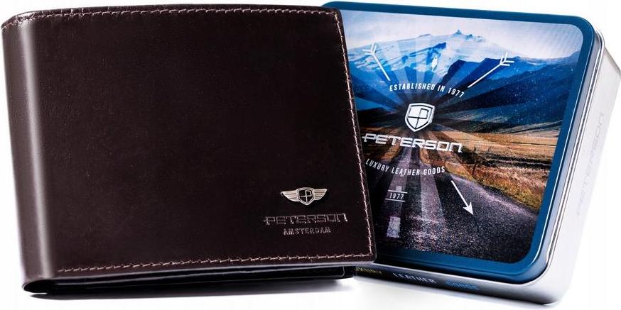 Große Herren-Geldbörse aus Leder ohne Verschluss - Peterson