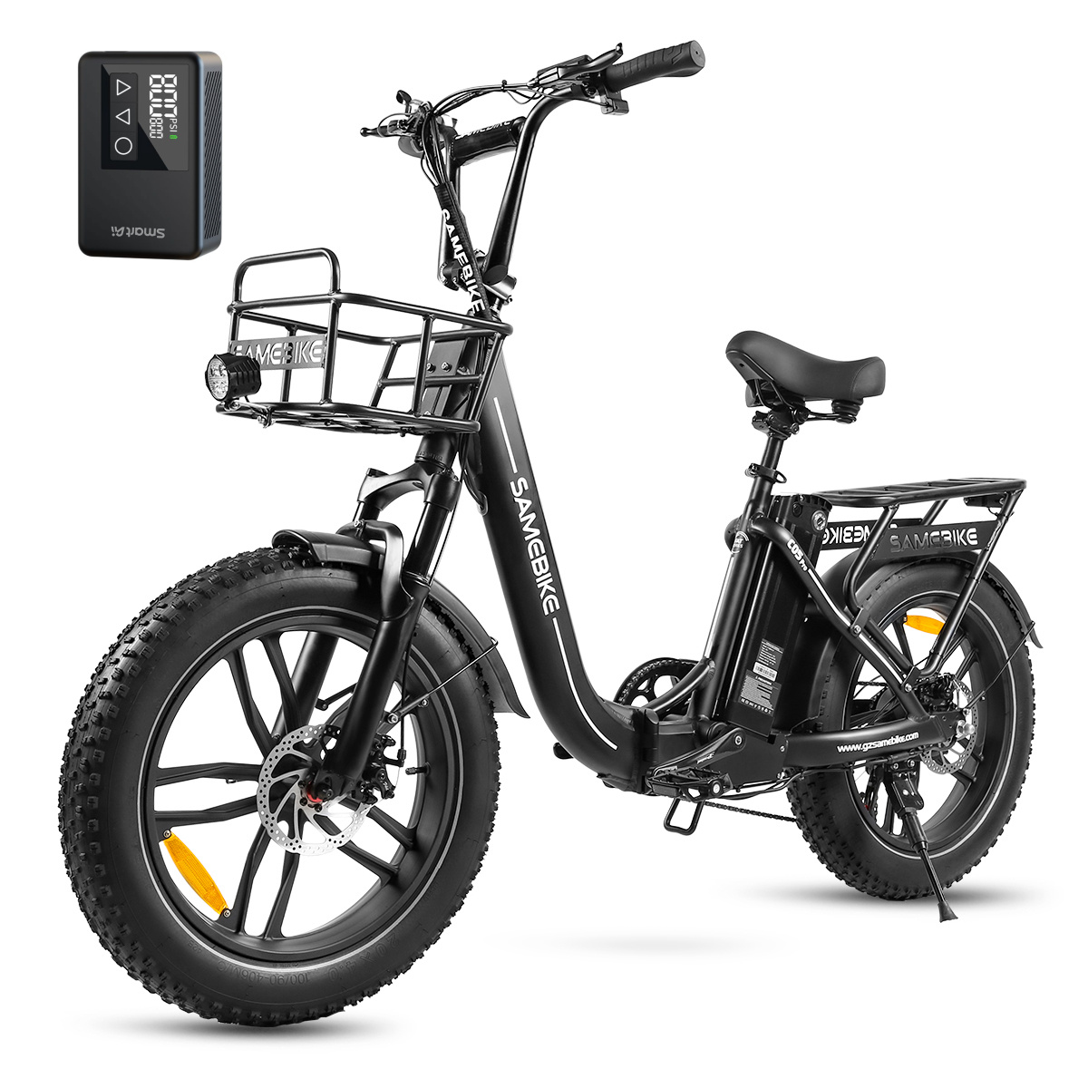 20 * 4,0 palcov LCD Fat Foldable E- Bike s MINI elektrickou vzduchovou pumpou E-mountain bike elektrický bicykel SHIMANO 7 25km/h E skladací bicykel s košíkom, pre mužov dámy