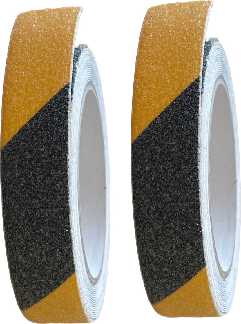 Vago-Tools Klebeband Antirutschband Gripband 25mmx5m Antirutschstreifen schwarz-gelb 2 St. 365-25-5x2_hv