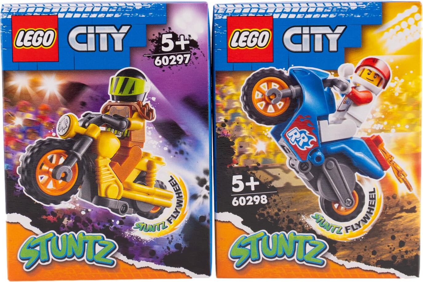 LEGO® City Action Duo: Power-Stuntbike + Raketen-Stuntbike - 60297 60298 NEU! 2 Sets