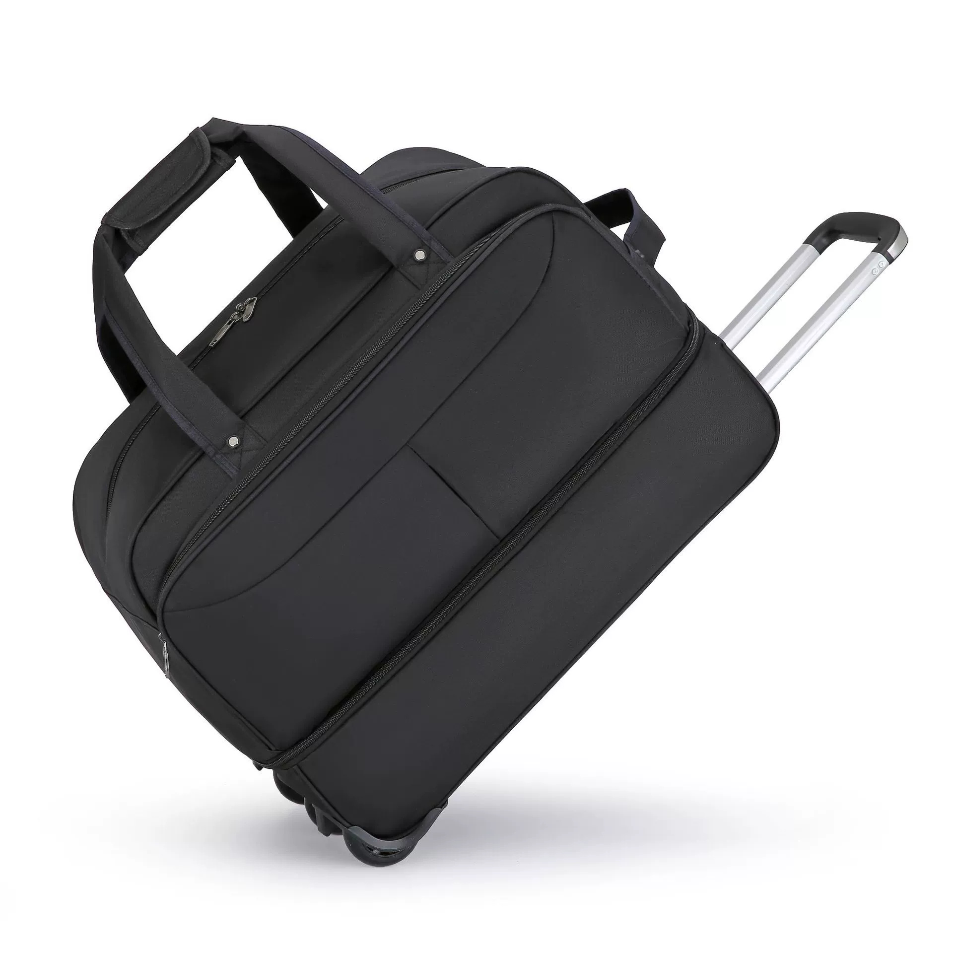 Novzep Oxford-Gewebe Rollreisetasche, faltbar, großes Stauraumvolumen, leise Räder, ausziehbarer Griff, atmungsaktiv und strapazierfähig – Schwarz. KAUF-ALRI-LA423-B-15