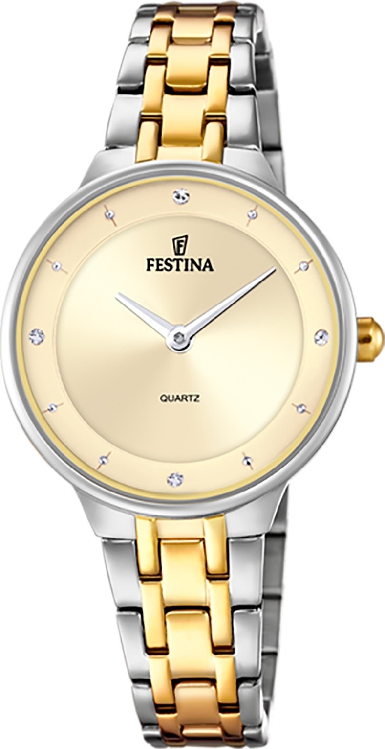 Festina dámske náramkové hodinky z nehrdzavejúcej ocele strieborné zlato Fashion D2UF20625/2