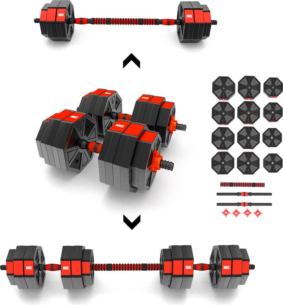 Langhantel- und Kurzhantelset, Composite, 30 kg