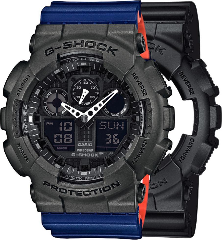 Zegarek Casio G-Shock SET GA-100-1A1ER + BEZEL 10467795 + PASEK 10527467 20BAR