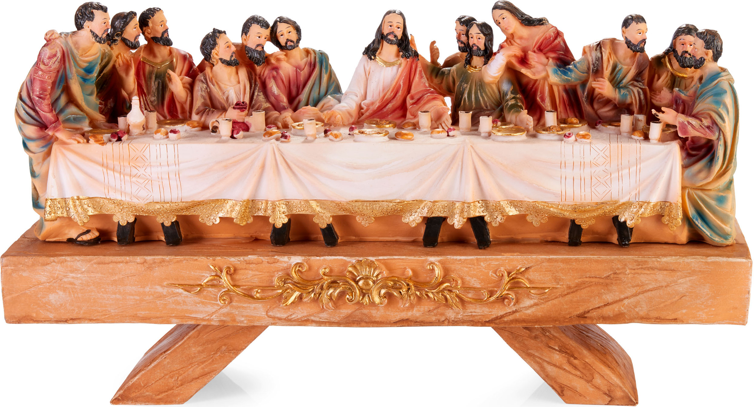 Figurine De Noël La Cène - Jésus Et 12 Disciples Peints à La Main, En Résine (36 Cm) - 3