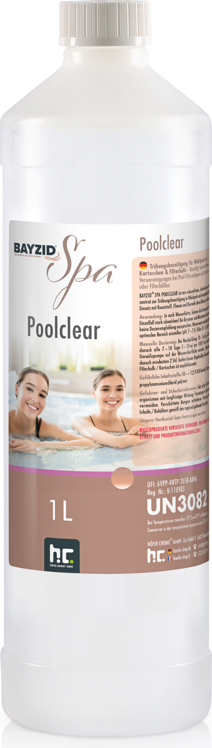 Höfer Chemie 1x1L BAYZID® SPA Poolclear Trübungsbeseitigung für klares Whirlpoolwasser