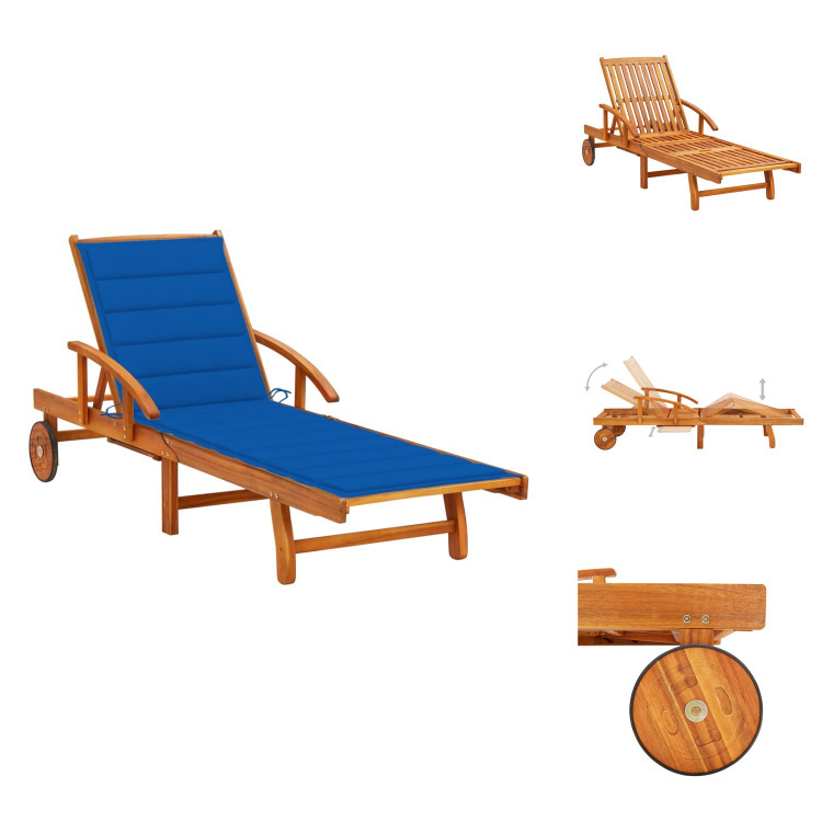 vidaXL Lehátko s vankúšom z masívneho dreva akácie - Lehátka