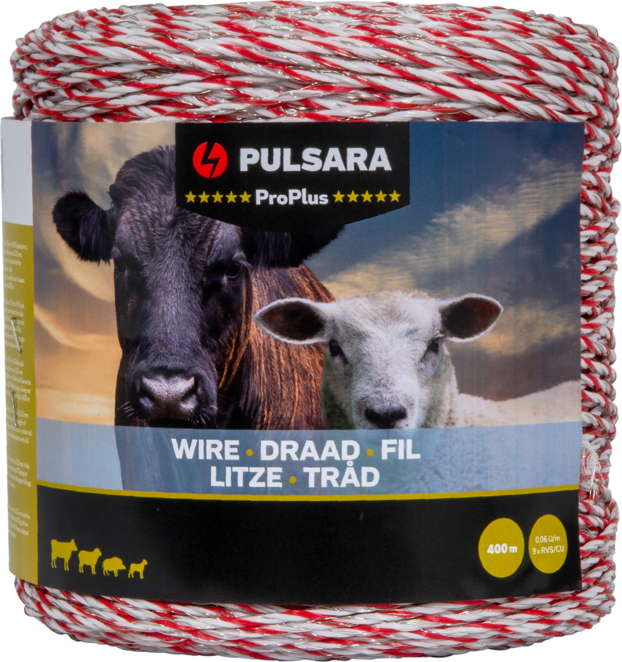 Pulsara Schrikdraad (400 Meter / Wit) - Pro Plus 083015