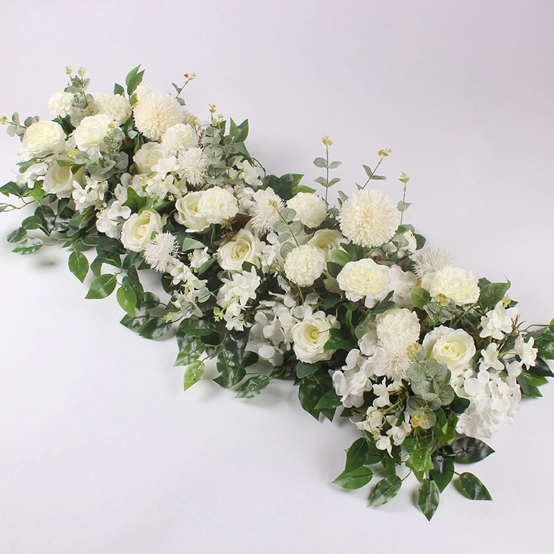 Blumen Rosenwand Künstliche Blumen Flower Row für Garten Hochzeit Dekor 100cm 