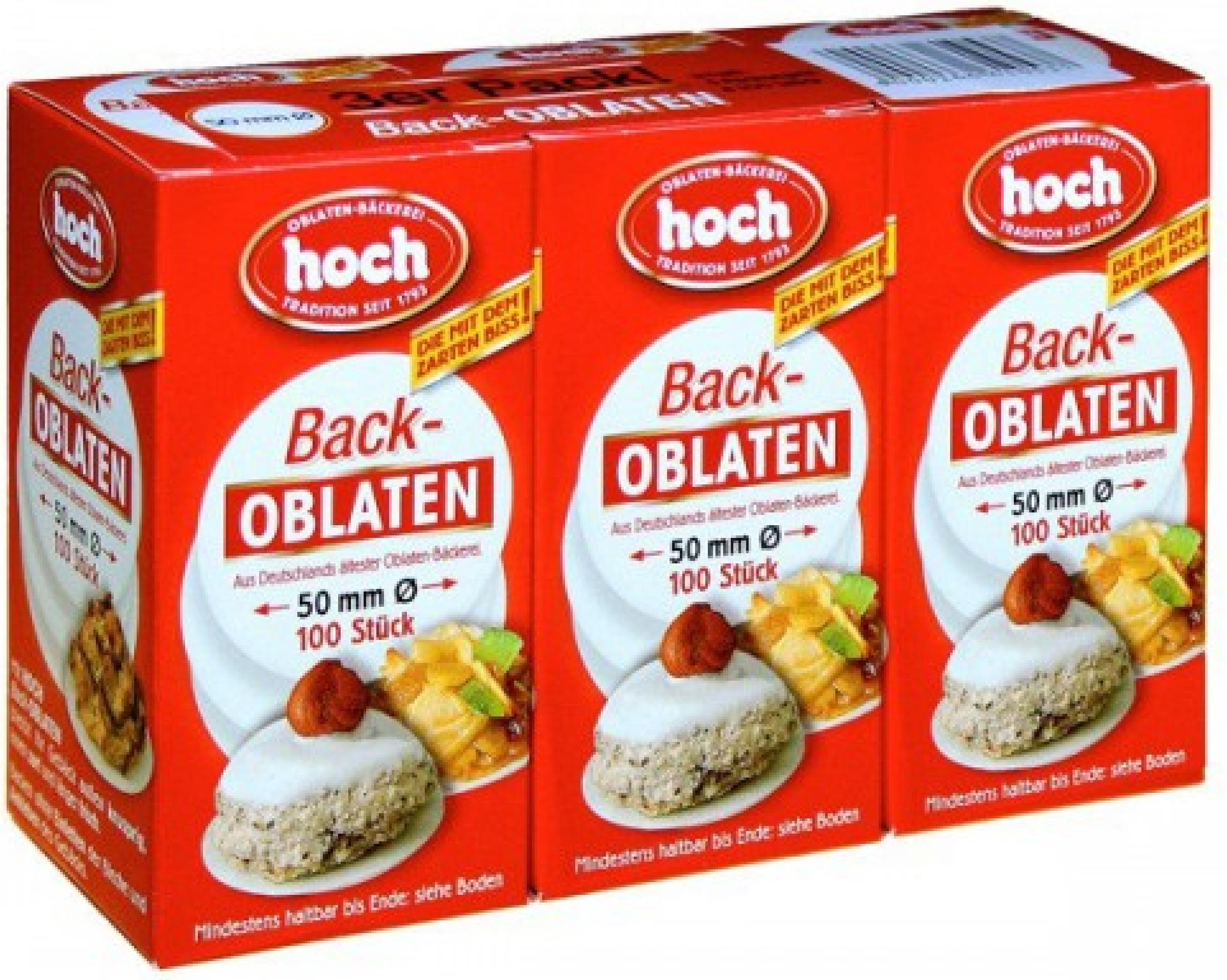 Hoch | runde Back Oblaten | 50 mm | 37 g pro Packung | 3er Pack | Vegan | Esspapier zum Backen von Makronen & Lebkuchen