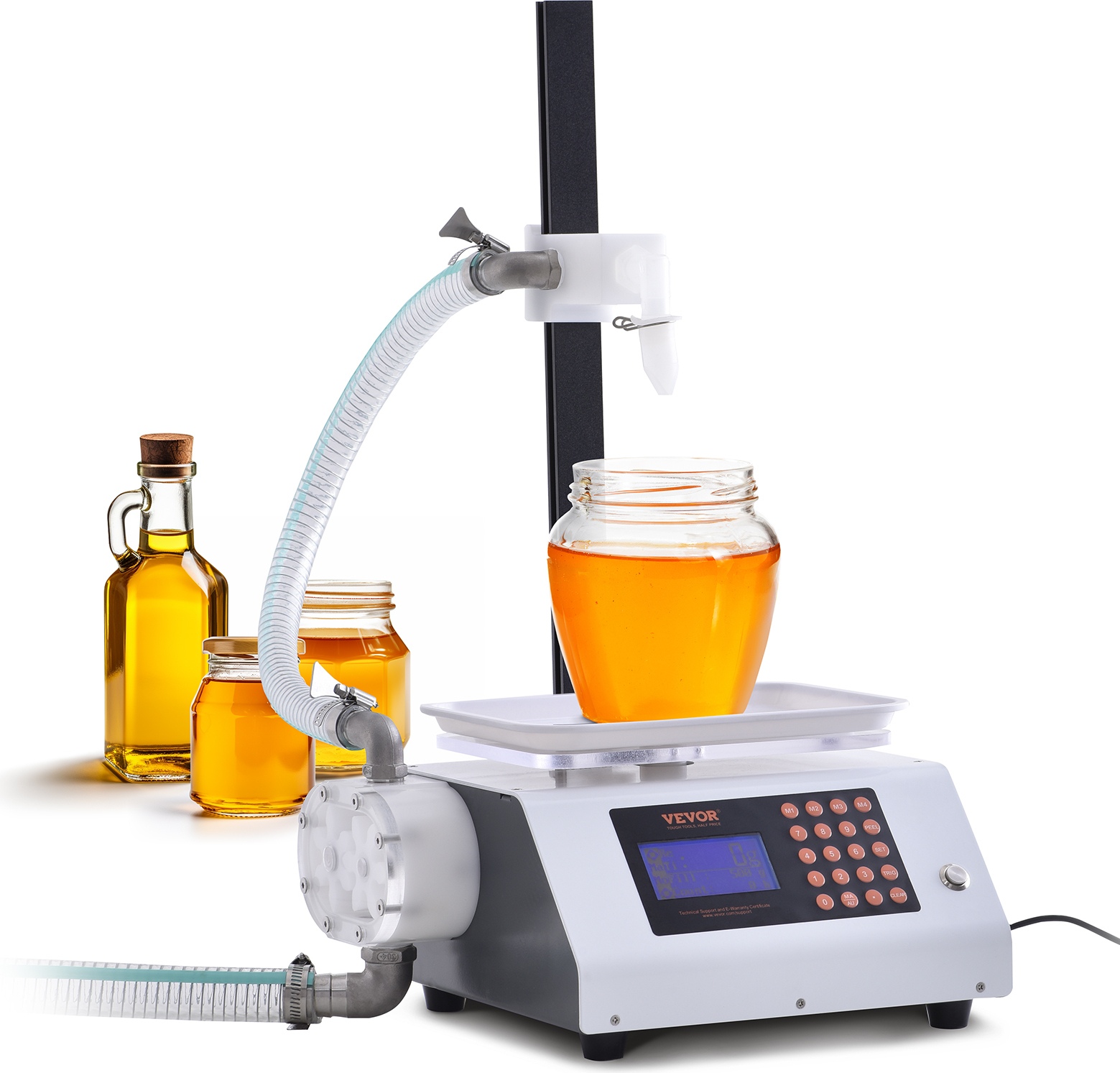 VEVOR Abfüllmaschine 2 L/min Flüssigkeitsabfüllmaschine 50–5000 g Flaschenabfüllmaschine 315 x 260 x 175 mm Pastenfüllmaschine 120-W-Pumpe Automatisch Füllmaschine ideal für Wein Milch usw. SYC-5-X-V2