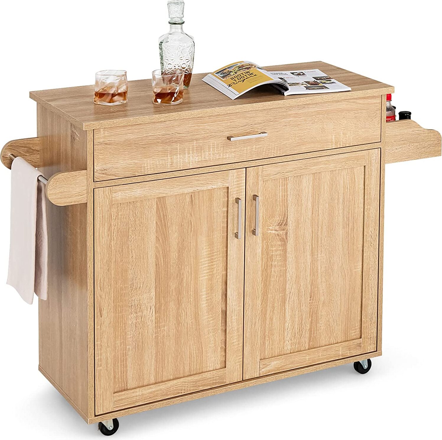 HOMCOM Chariot de cuisine bois caoutchouc, noir MDF 109x40x89 cm 801-178BK | Leroy Merlin HOMCOM Chariot de cuisine bois caoutchouc, noir MDF 109x40x89 cm 801-178BK | Leroy Merlin
