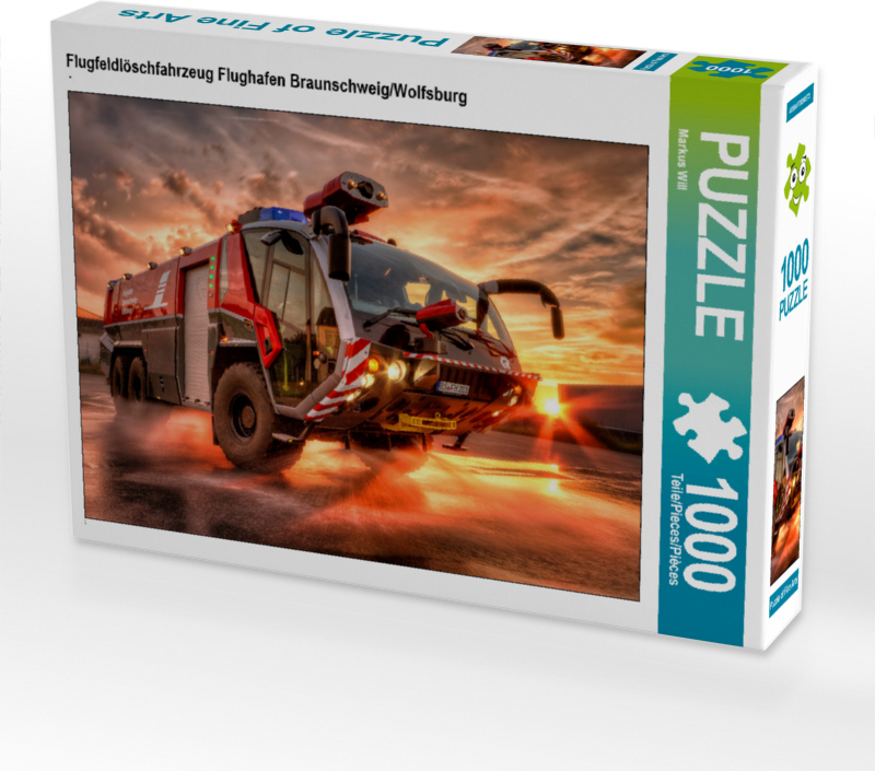 CALVENDO Puzzle Flugfeldlöschfahrzeug Flughafen Braunschweig/Wolfsburg | 1000 Teile Lege-Größe 64x48cm Foto-Puzzle für glückliche Stunden