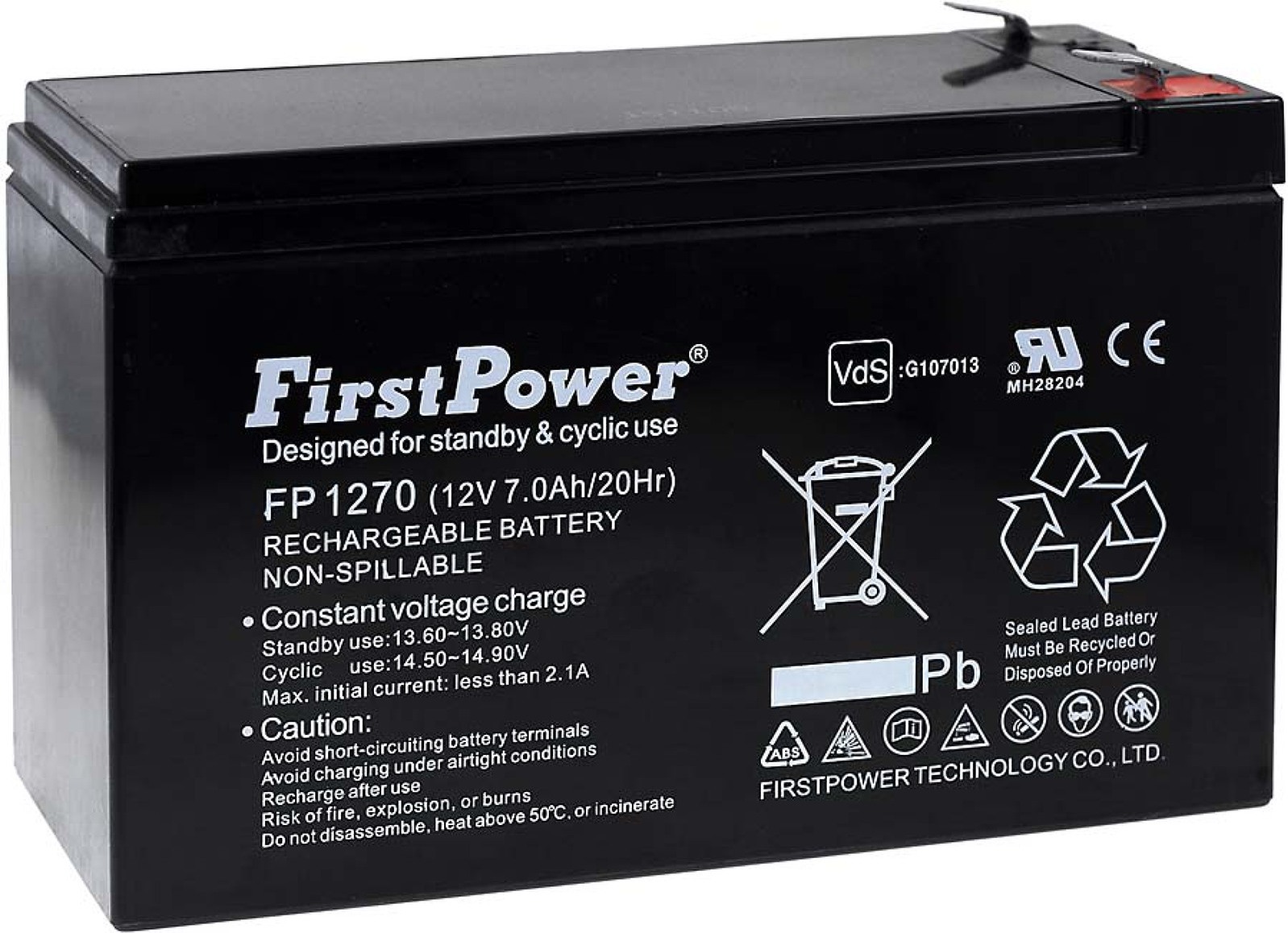 FirstPower Blei-Gel-Akku für USV APC Back-UPS ES 700 7Ah 12V G1.86.APC.2.180E