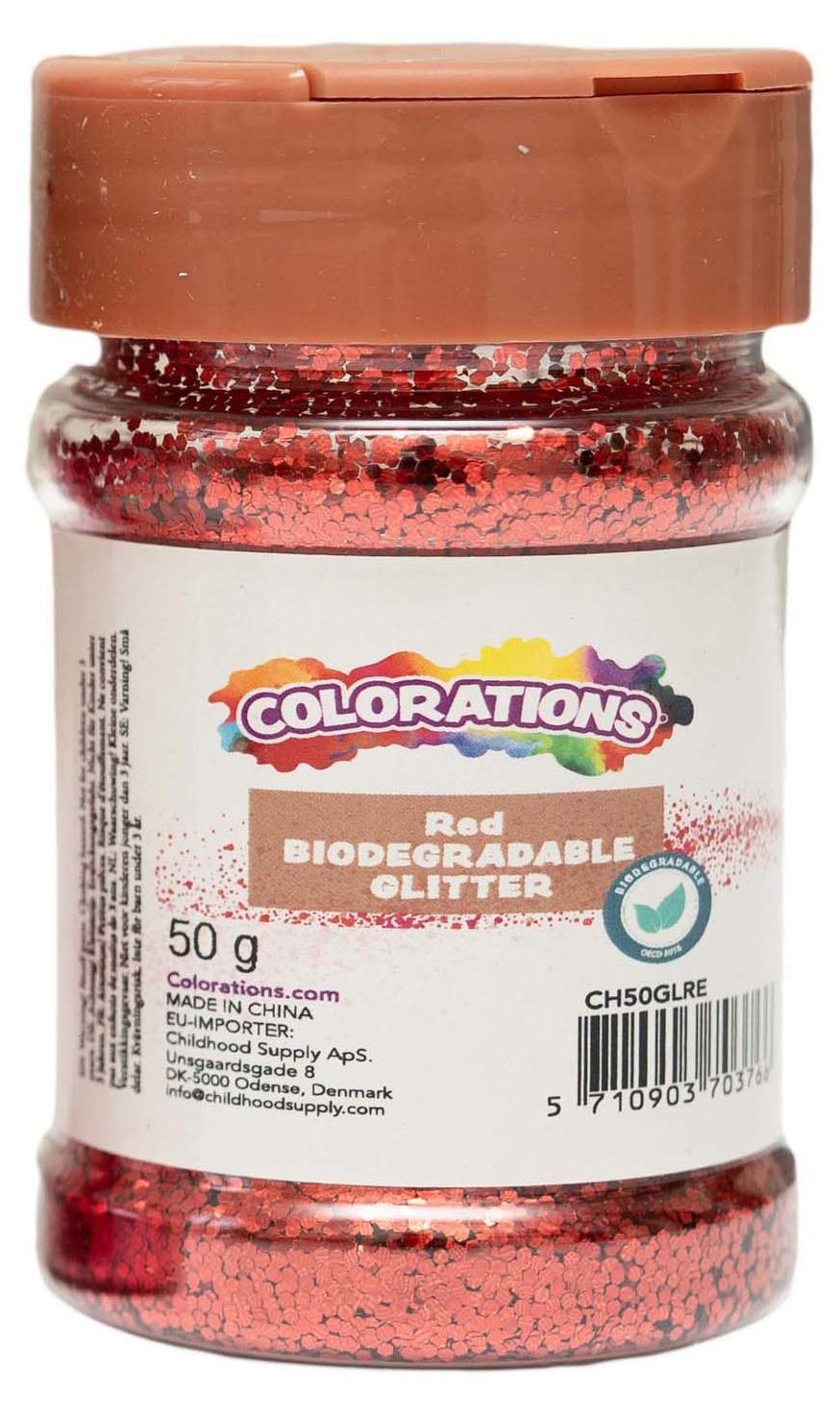 Colorations biologisch abbaubarer Glitzer rot 50g Bastelmaterial 6040349