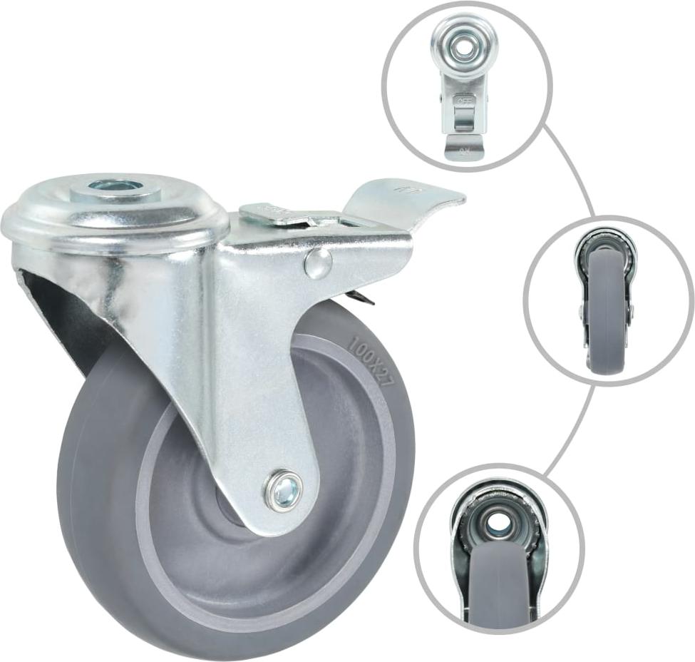 vidaXL Lenkrollen mit Bolzenloch 4 Stk. 100 mm 143432