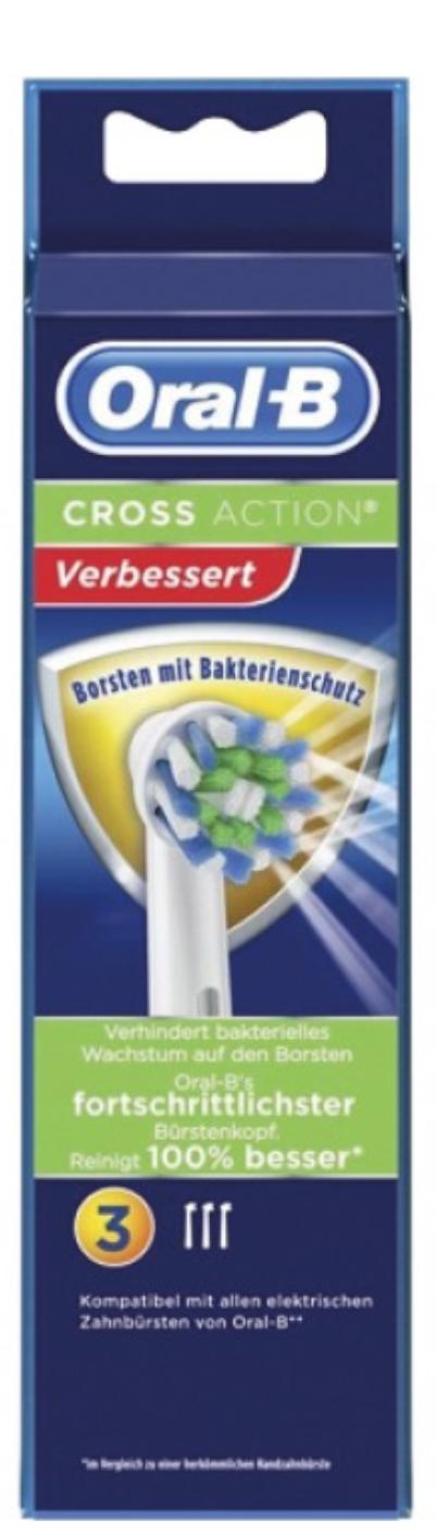 Braun Oral-B Oral-B Cross Action CleanMaximizer Aufsteckbürsten, 3 Stück Cross Action Cleanmaximiser Black/White / Cross Action EB 50-3 3UD