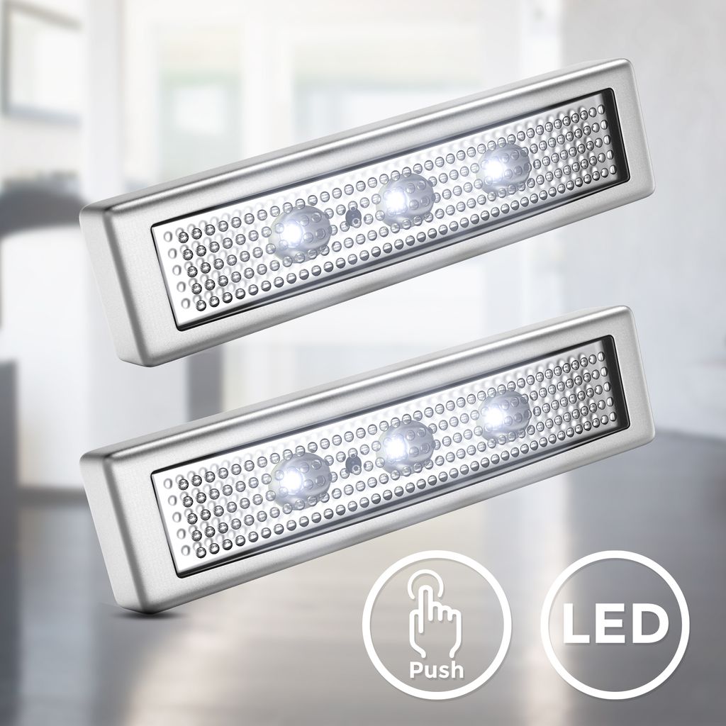 1/2x LED Nacht-Licht mit Bewegungsmelder Batterie Unterbau-Leuchte Kabinett Lamp 
