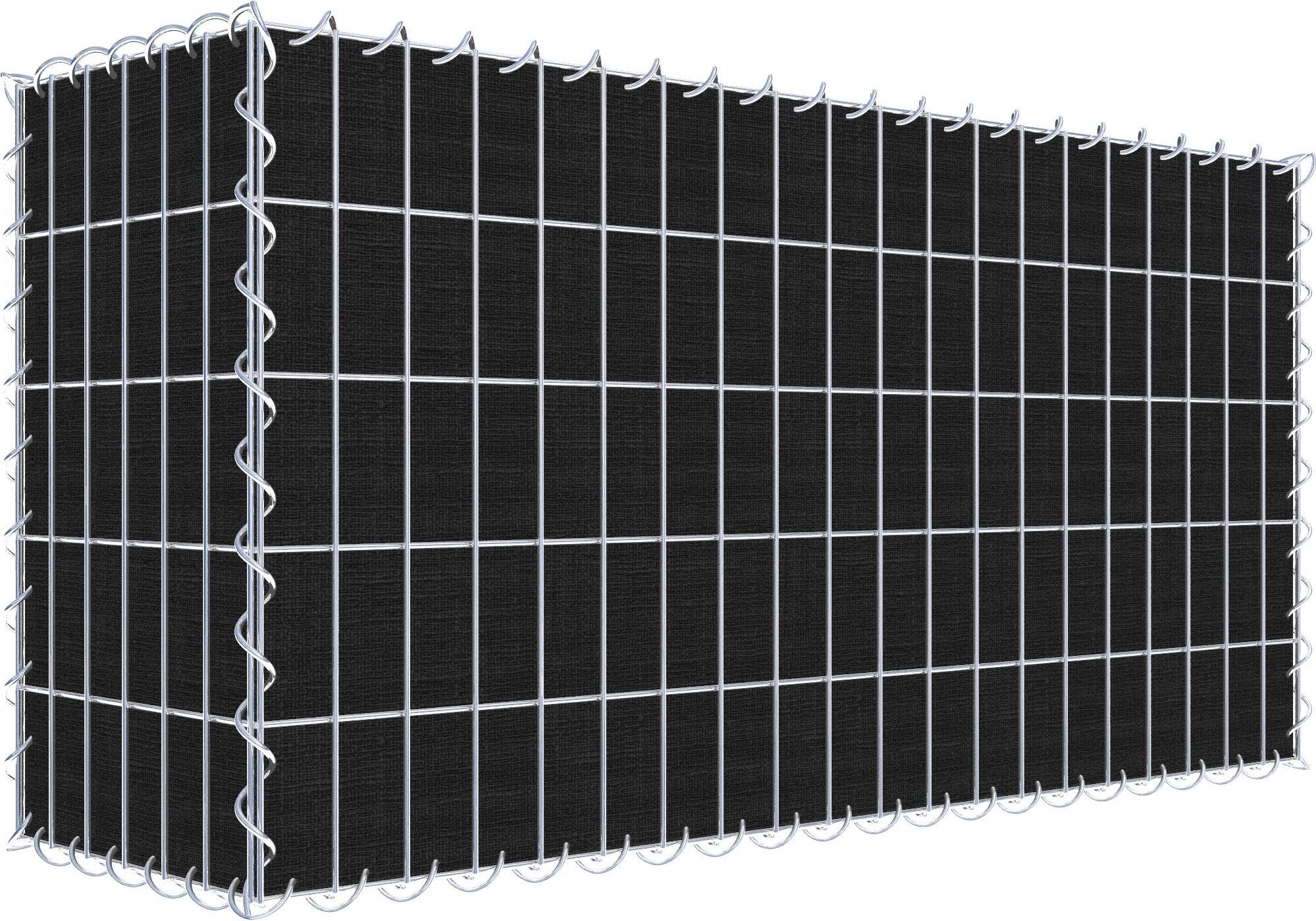 Gabiona Begrünte Gabione mit Vlies 100 cm x 50 cm x 30 cm (L x H x T), Maschenweite 5 cm x 10 cm, Spirale