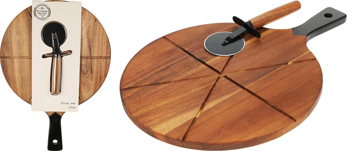 Excellent Houseware Spielzeug Pizza Schneidebrett mit Pizzaschneider Karton 101001900