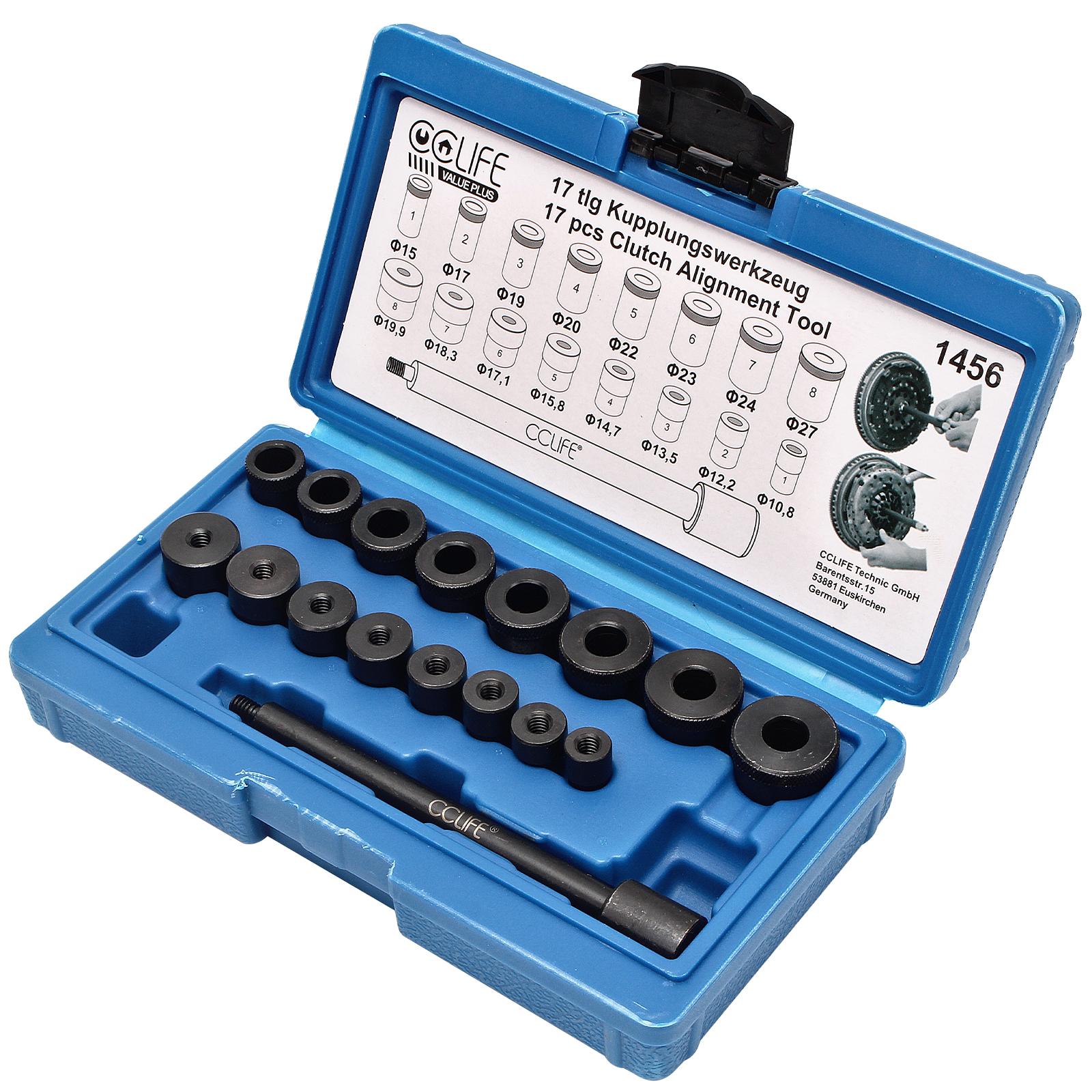 CCLIFE 17 tlg Universal Kupplung Zentriersatz Zentrierwerkzeug Zentrierdorn KFZ 1456