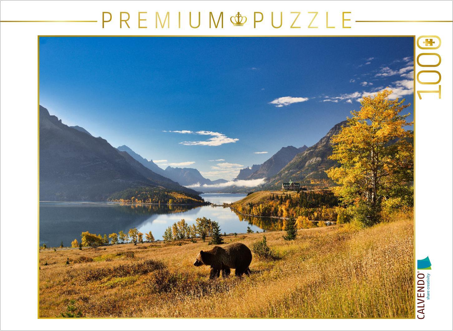 CALVENDO Puzzle Der Waterton Lakes National Park, gelegen im Süden der Provinz Alberta, ist die Heimat einer großen Bärenpopulation. | 1000 Teile Lege-Größe 64x48cm Foto-Puzzle für glückliche Stunden