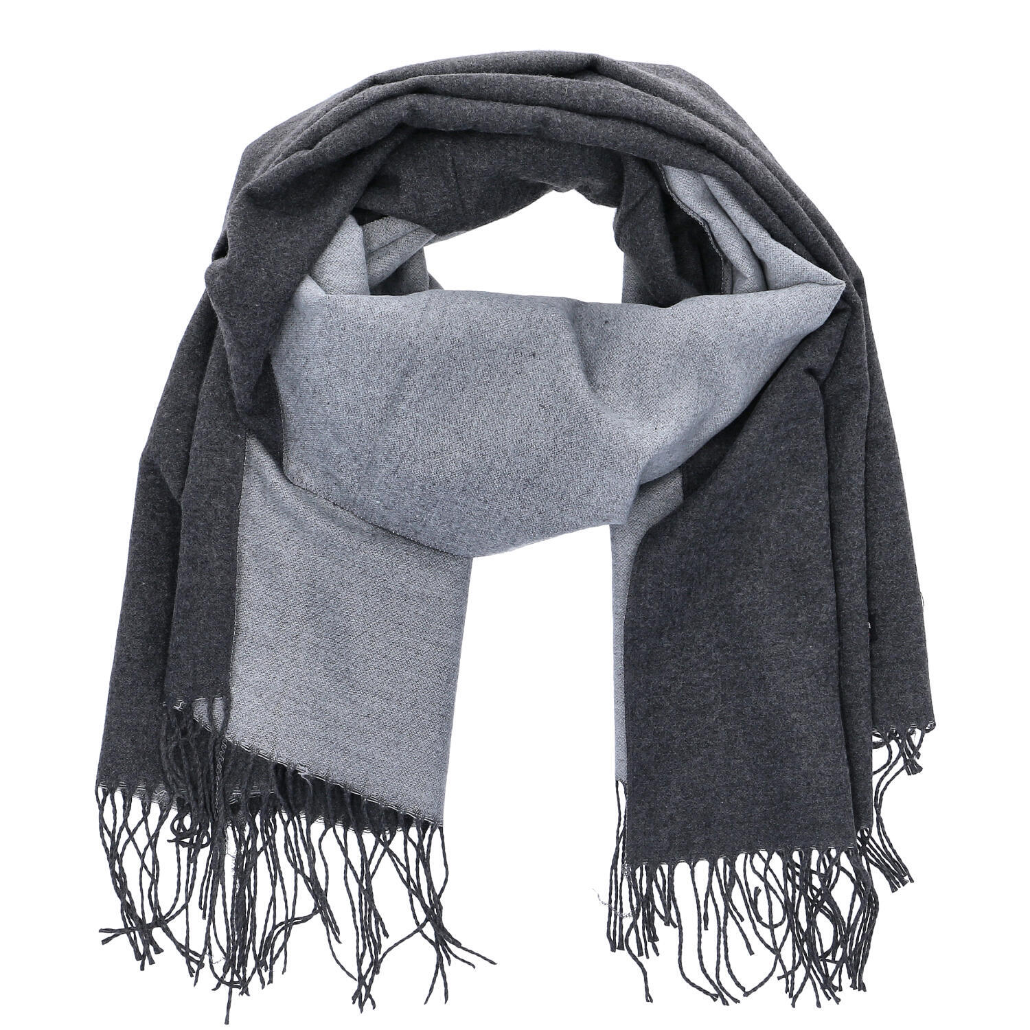 Antonio Damen Schal soft Cashmera dunkel grau/hellgrau