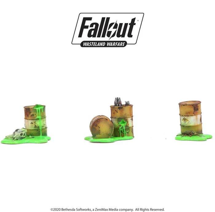 Modiphius Fallout: Wasteland Warfare – Radioaktive Container – Gelände MUH051974
