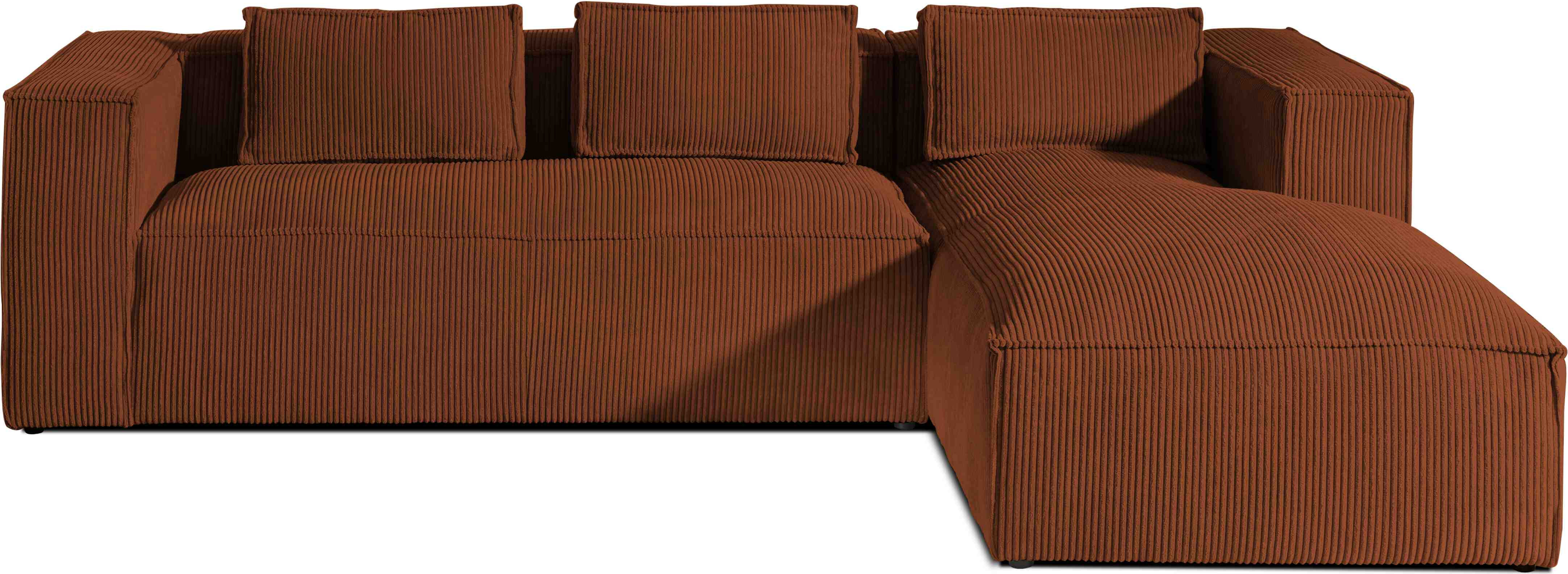 Lisa Design STELLA, Ecksofa, Cordsamt, 4-Sitzer, moderner Stil, rechts , Terrakotta 802TER