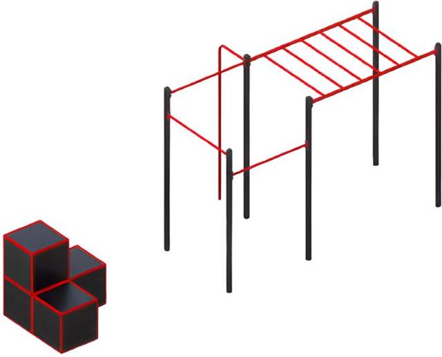 Trainingsmodule Straßensportgeräte Klimmzugstangen Slacklines Schultermuskeln