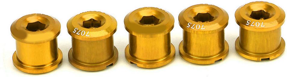 Gistuch 5pcs 7mm Aluminiumlegierung Ultraleichte Fahrradscheibenscheibenscheibenscheibenkettenradkettenschrauben Brippen Fahrradzubehör(golden)