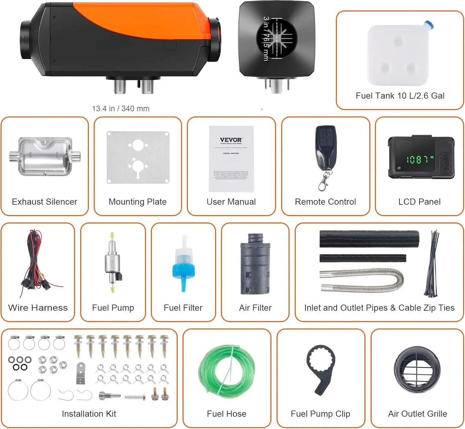 Dieselový ohrievač vzduchu, efektívne využitie paliva, inteligentné diaľkové ovládanie, 2KW Bluetooth