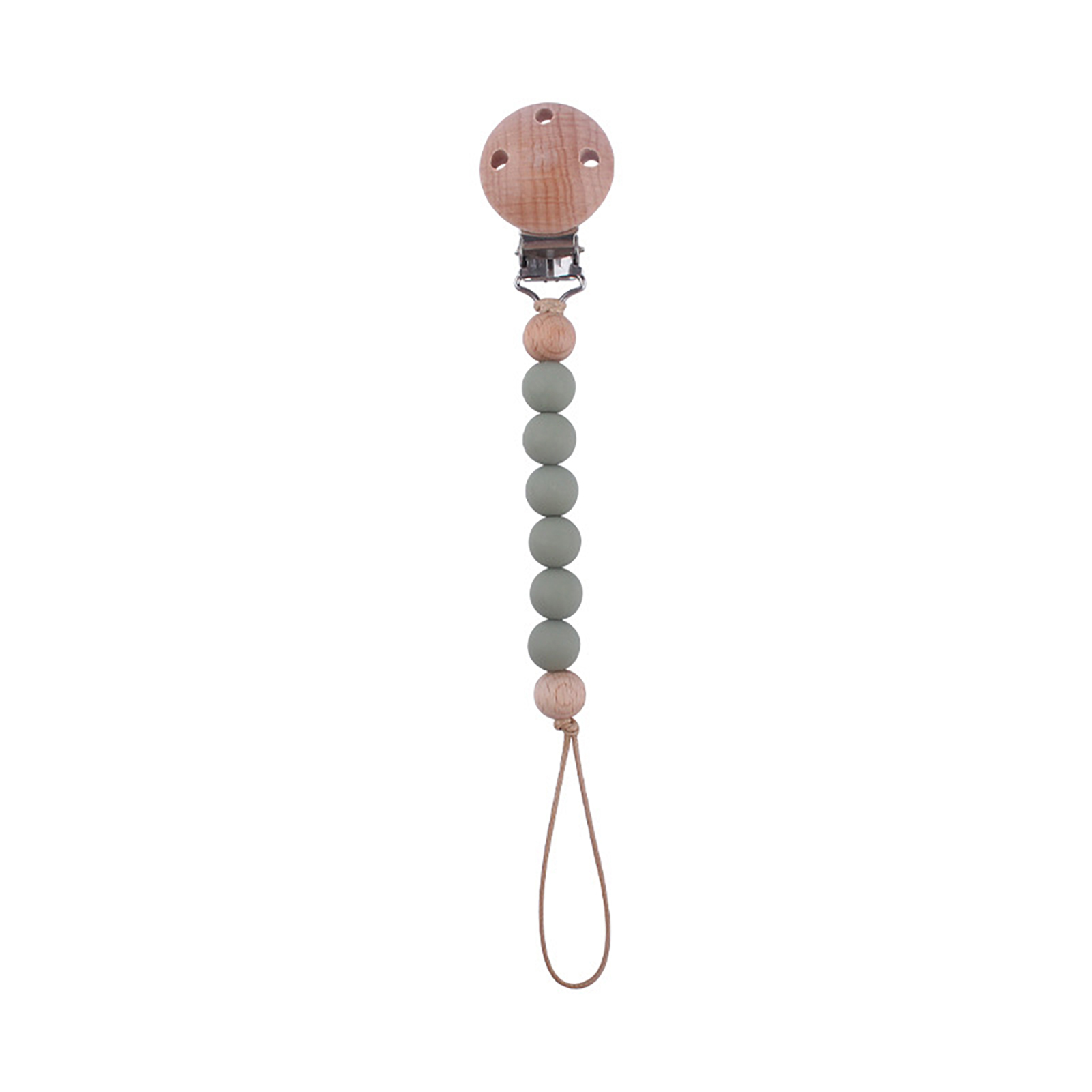 Bremen Baby-Schnullerclip, Silikonperlen, Lebensmittelqualität, BPA-frei, sichere Buche, Anti-Verlust-Beißspielzeug, Säuglings-Schnuller, Schnullerhalterkette, Babybedarf 3611684