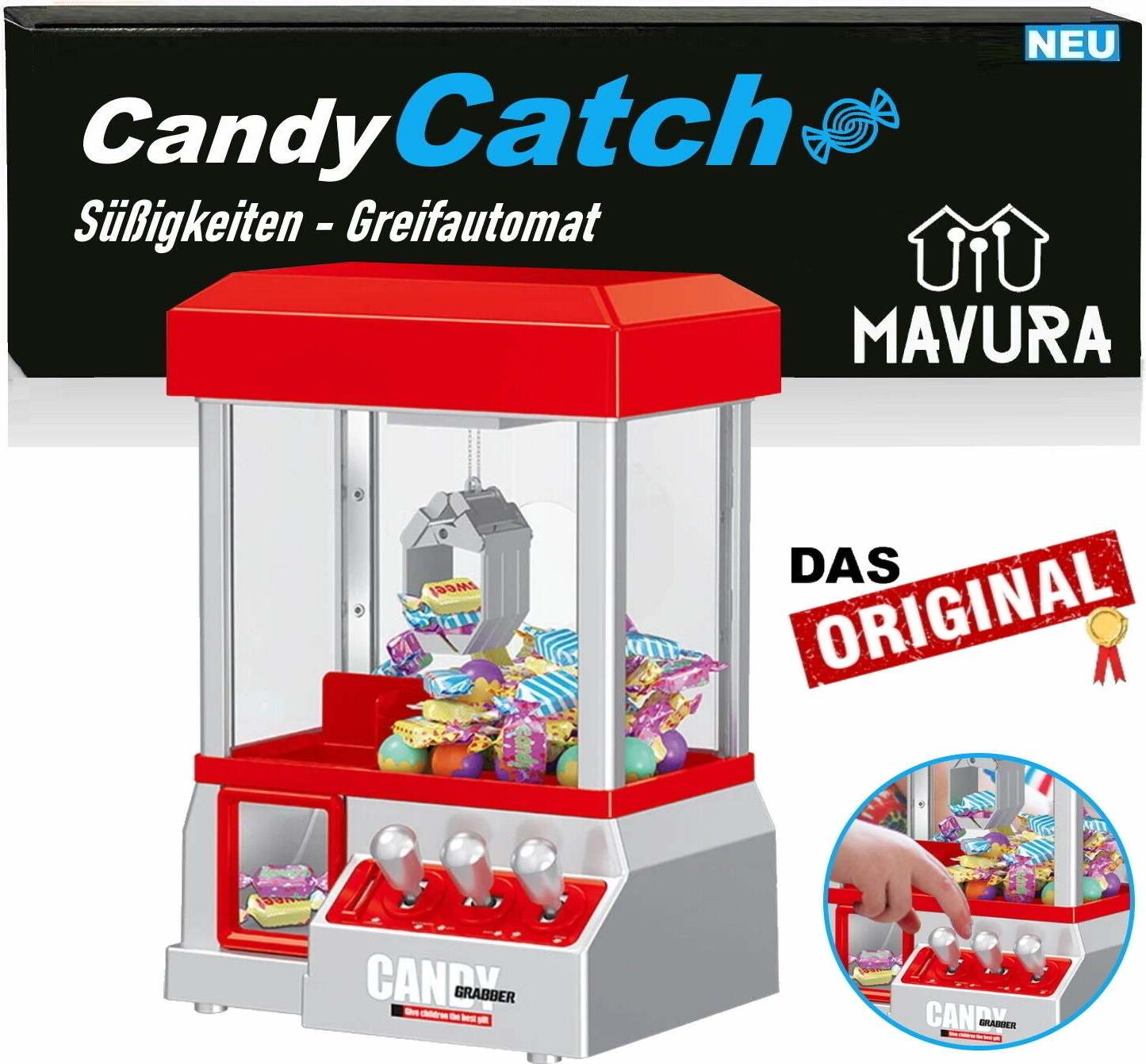 Mini Machine à Pinces Musicale – Distributeur Bonbons & Peluches – Top Cadeau Enfant 3-8 Ans