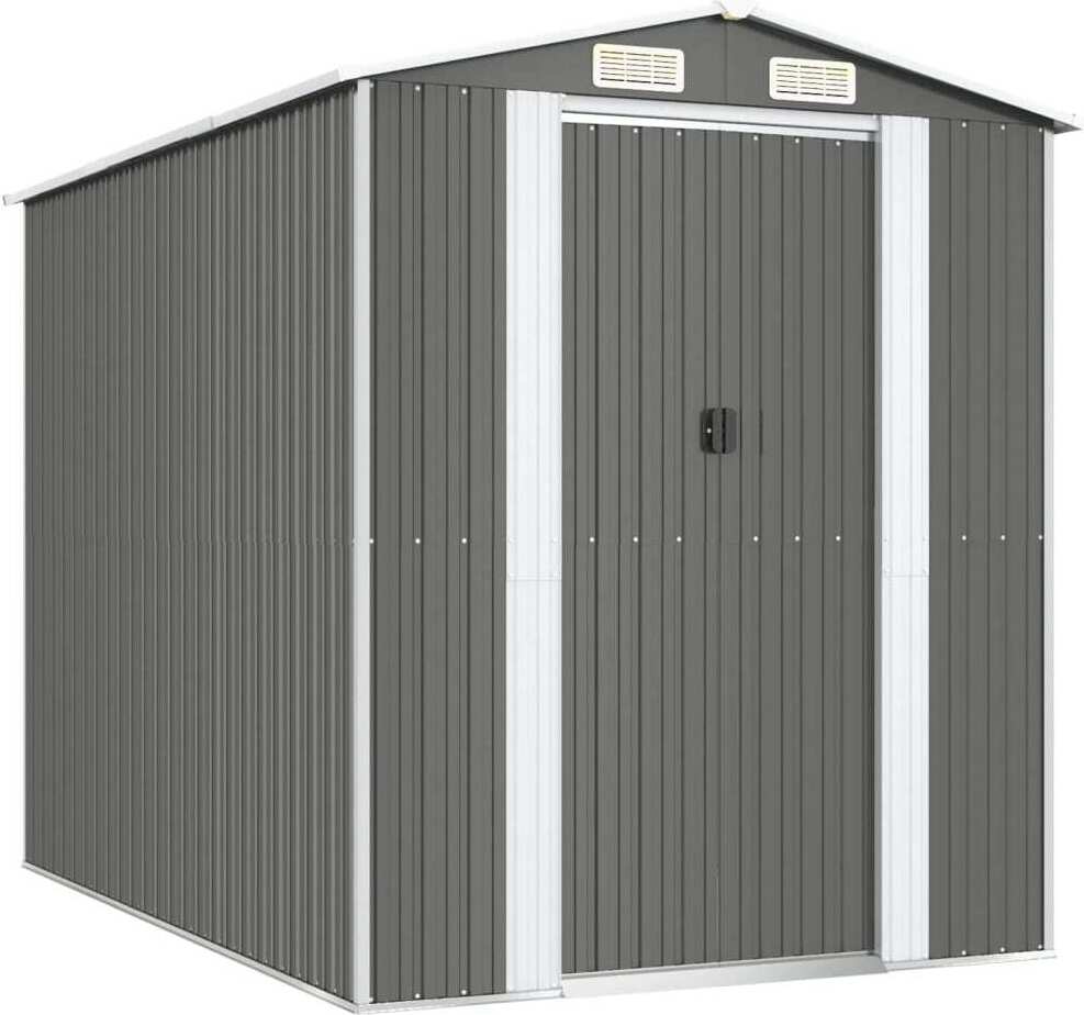 vidaXL Prístrešok na náradie svetlosivý 192x274x223 cm pozinkovaná oceľ