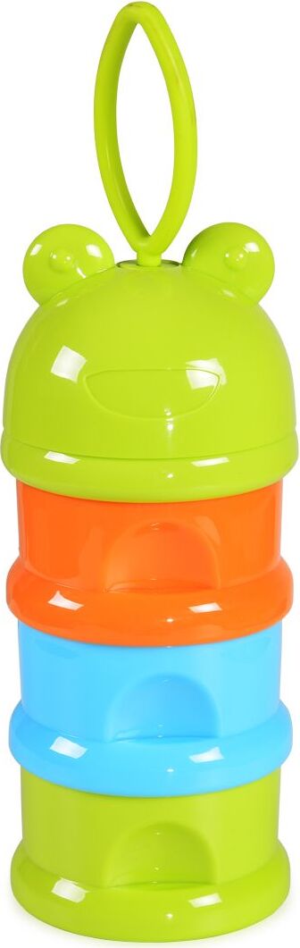 Moni Milchpulverbehälter, Milchpulver-Portionierer Frosch grün, 3 Fächer mit Deckel 104545