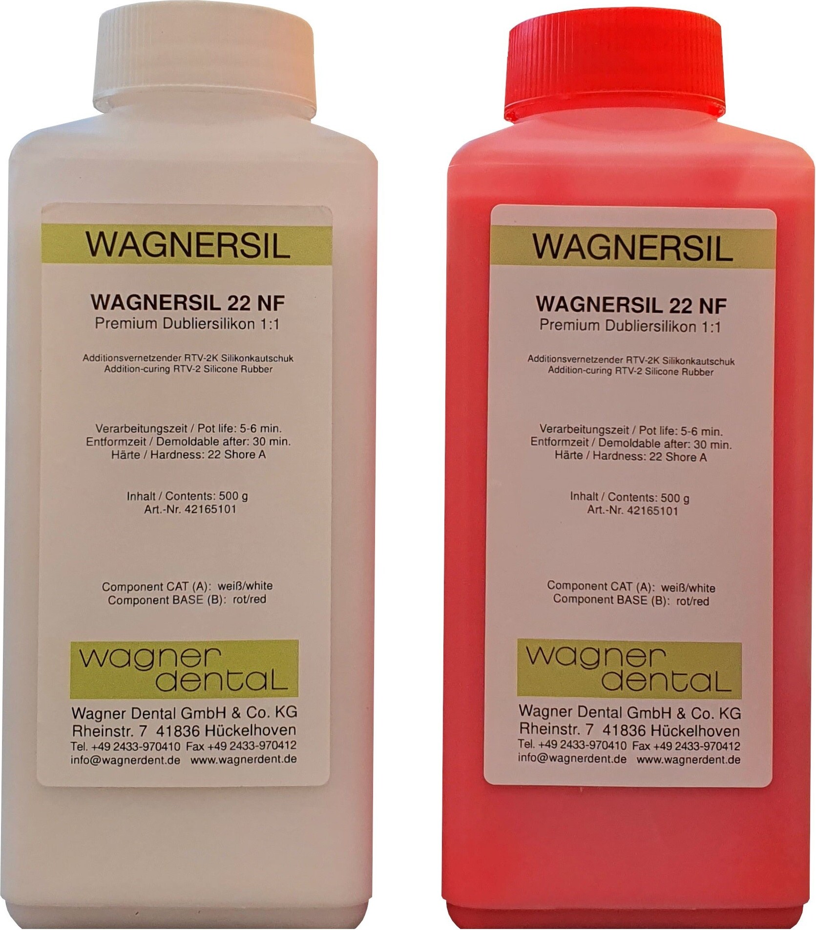 WAGNER SILICONES Dubliersilikon WAGNERSIL® 22 NF Premium Silikonkautschuk 2x0,5 kg (1 kg) 42165101
